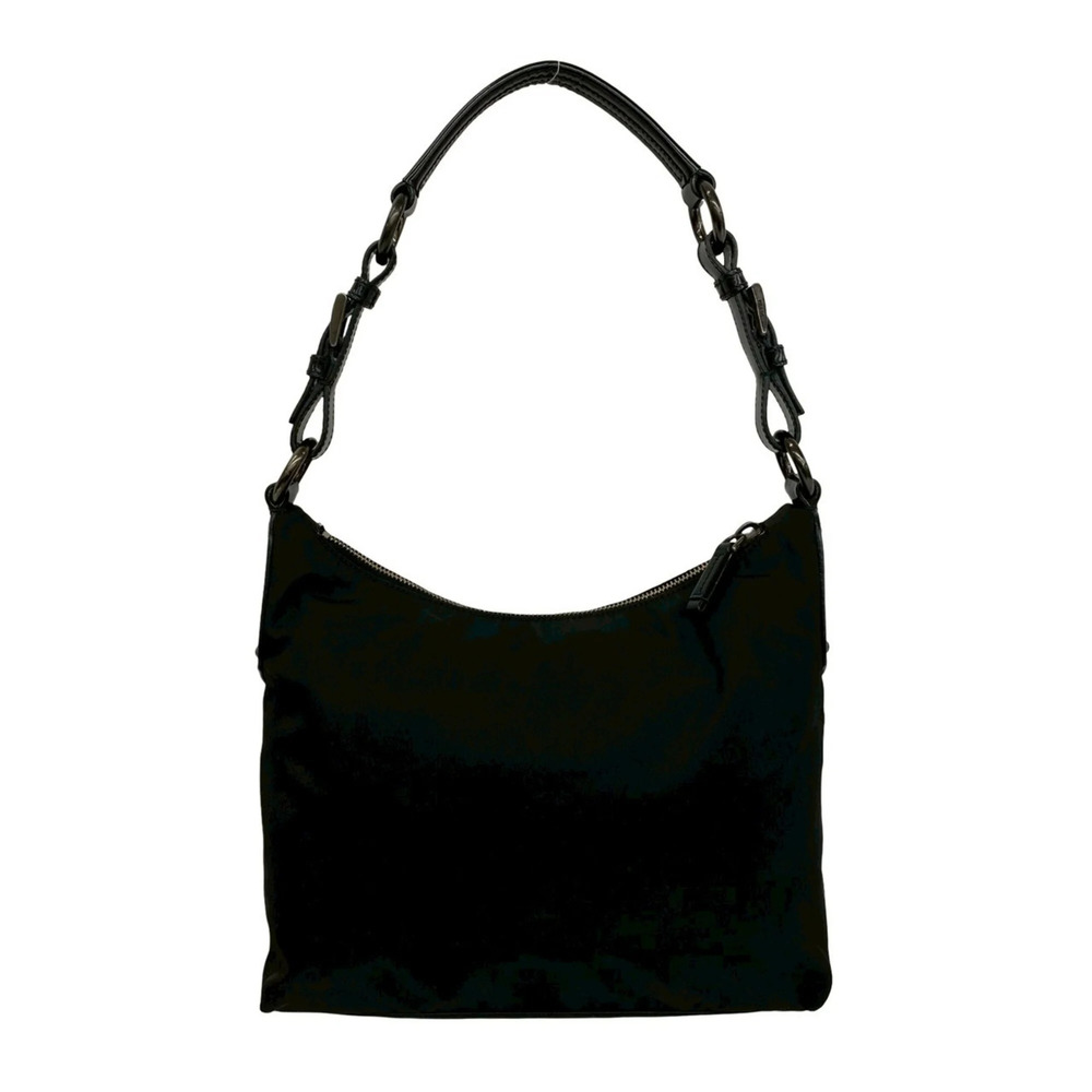 PRADA Triangle Logo Perforated Stud Hardware Nylon Leather Genuine Semi Shoul... - Picture 3 of 10